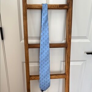 Blue Sailboat Patterned Men's Tie